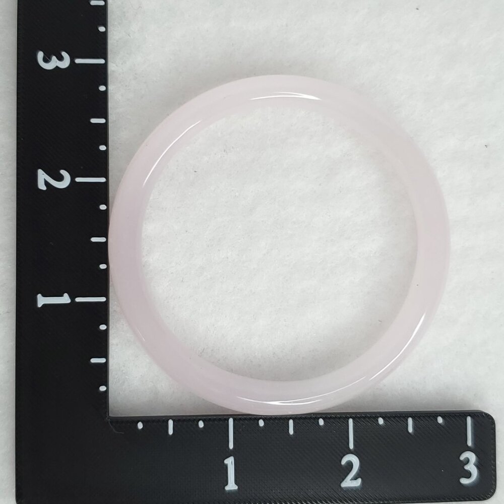Glass Bangle Bracelet Light Pink 5/16" 7 1/4" - Picture 3 of 3